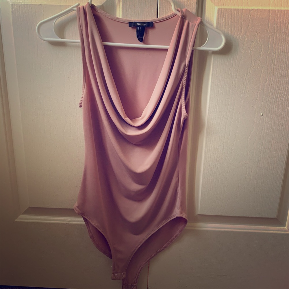 Blush forever 21 scoop neck bodysuit